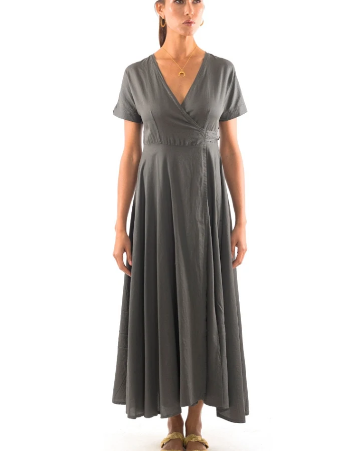 RAVENS VIEW IBIZA Damen vegan Kleid Calypso Anthrazitgrau