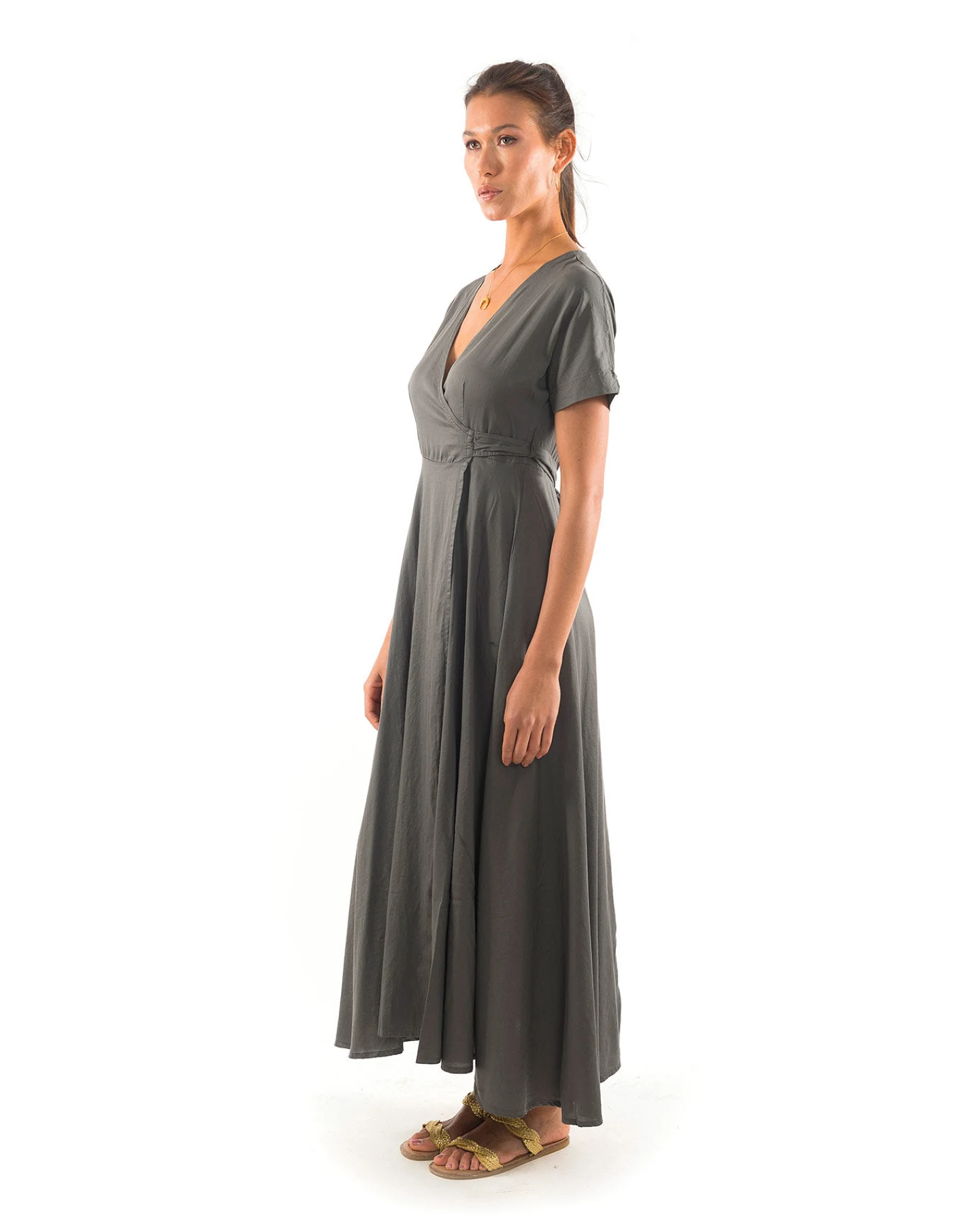 RAVENS VIEW IBIZA Damen vegan Kleid Calypso Anthrazitgrau – Ansicht 2
