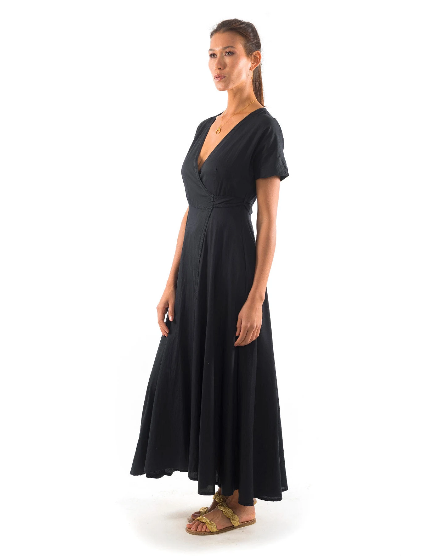 RAVENS VIEW IBIZA Damen vegan Kleid Calypso Schwarz – Ansicht 2