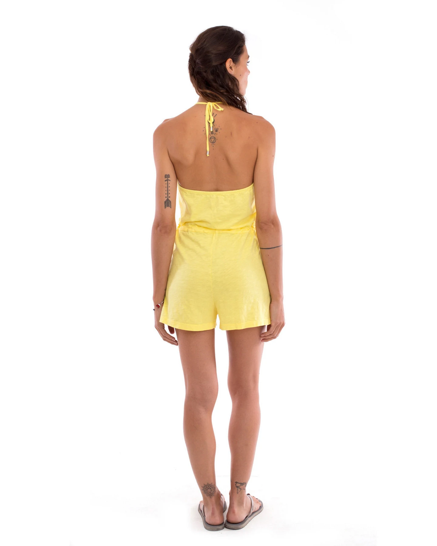 RAVENS VIEW IBIZA Damen vegan Playsuit Aruba Short Mono Limonengelb – Ansicht 2