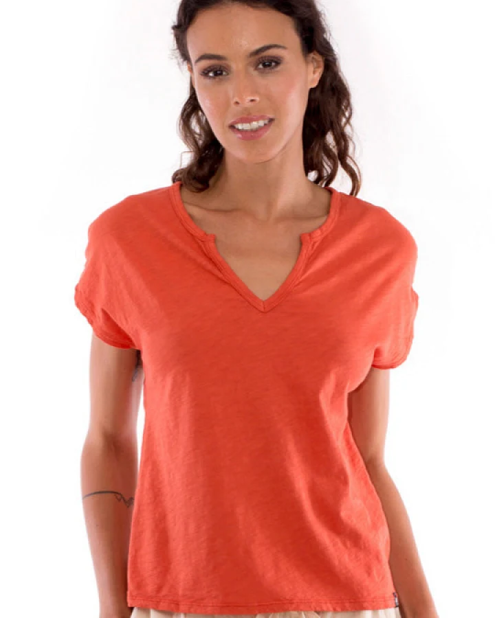 RAVENS VIEW IBIZA Damen vegan T-Shirt Hera Terracotta Orange