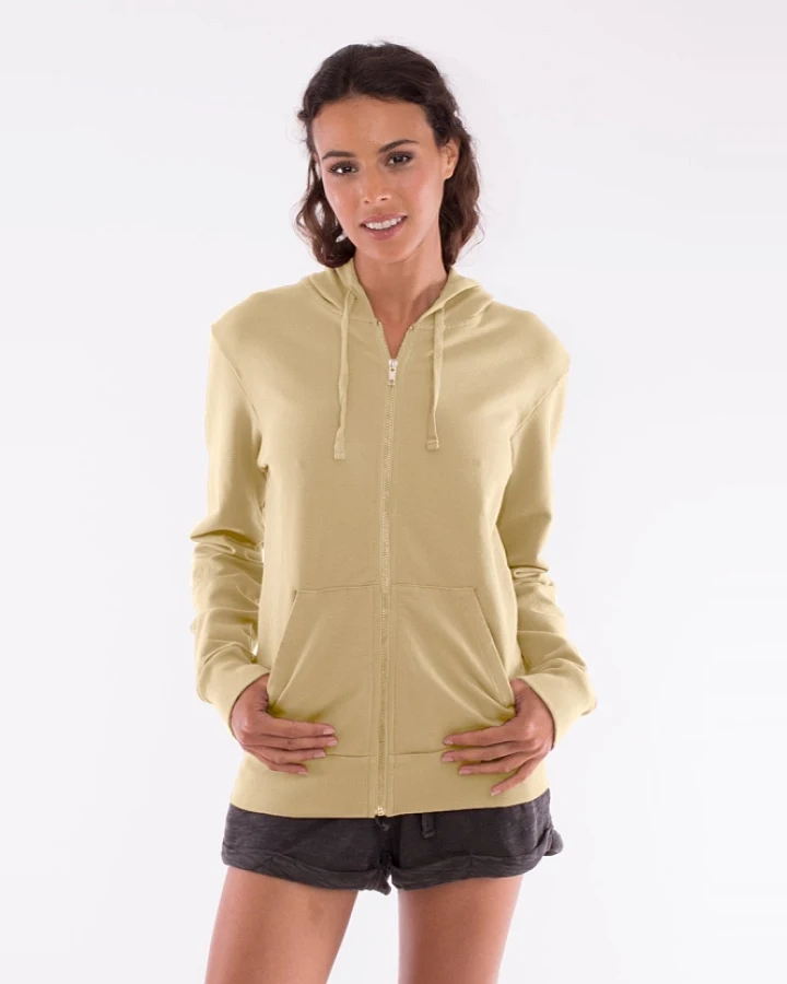 RAVENS VIEW IBIZA Damen vegan Hoodie Zip Vedra Camel Gelb