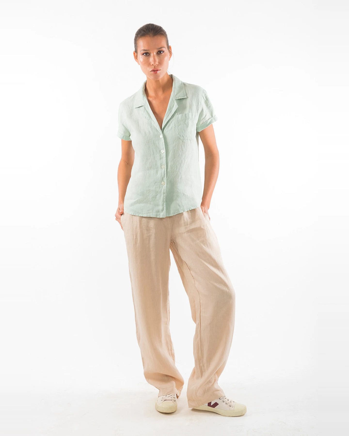 RAVENS VIEW IBIZA Damen vegan Hose Amalfi Sand Beige – Ansicht 2