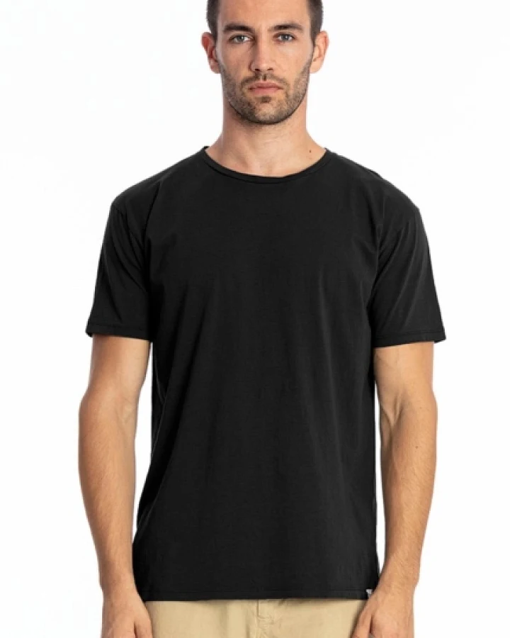 RAVENS VIEW IBIZA Herren vegan T-Shirt Basic Azur Schwarz