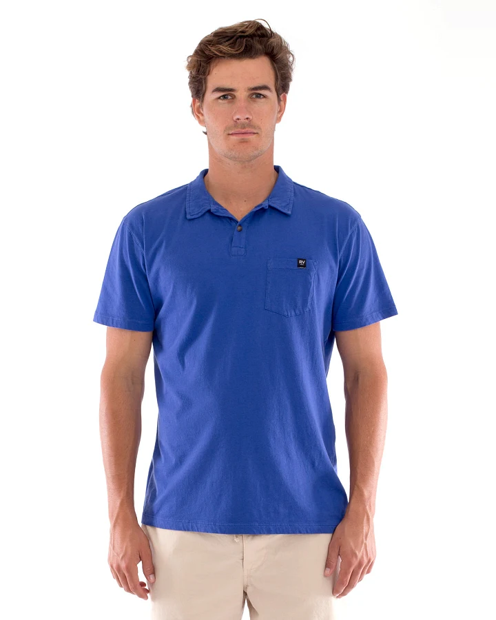 RAVENS VIEW IBIZA Herren vegan Polo-T-Shirt Pocket Klein Blau