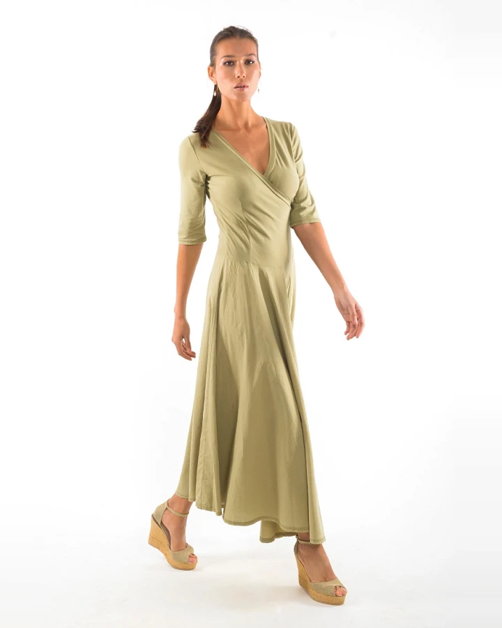 RAVENS VIEW IBIZA Damen vegan Kleid Veronika Dunkel Aloe Grün