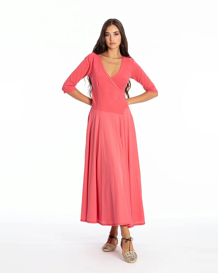 RAVENS VIEW IBIZA Damen vegan Kleid Veronika Flamingo Rosa