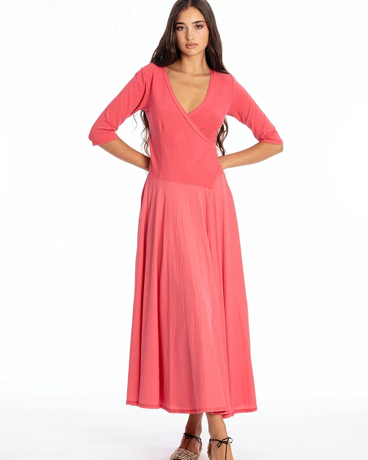 RAVENS VIEW IBIZA Damen vegan Kleid Veronika Flamingo Rosa