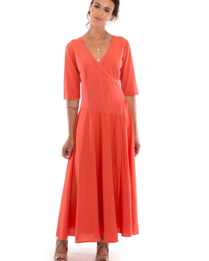 RAVENS VIEW IBIZA Damen vegan Kleid Veronika Terracotta Orange