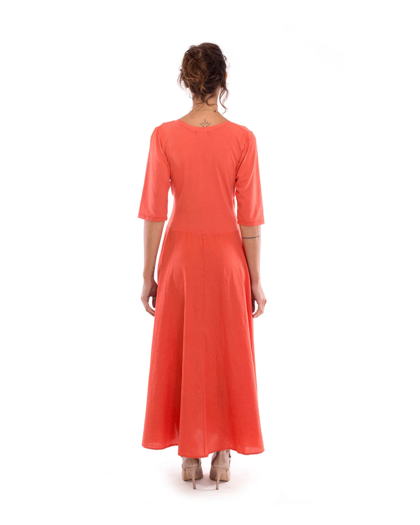 RAVENS VIEW IBIZA Damen vegan Kleid Veronika Terracotta Orange – Ansicht 2