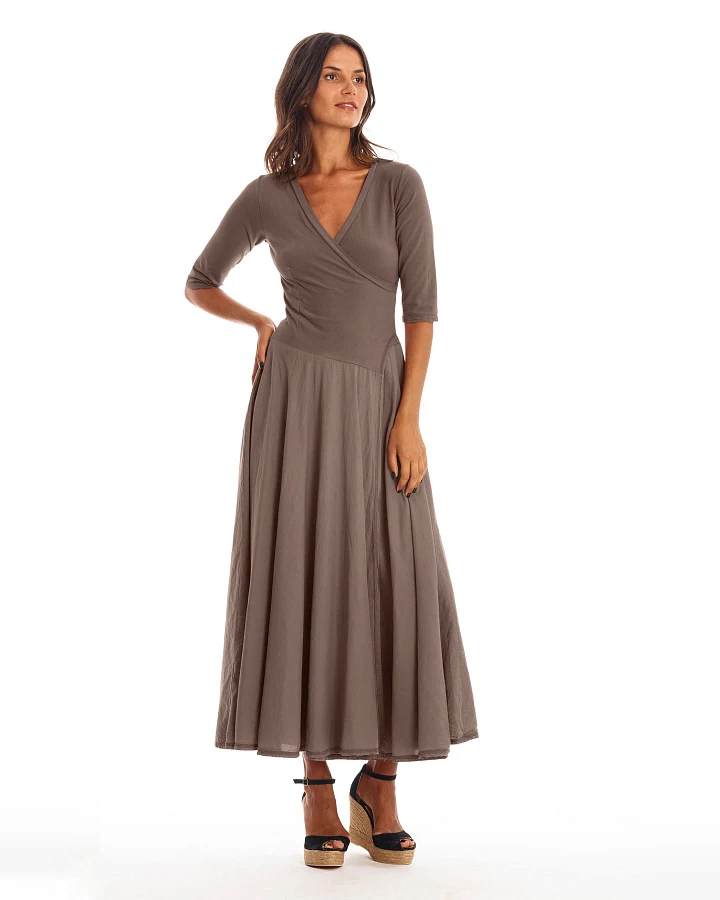 RAVENS VIEW IBIZA Damen vegan Kleid Veronika Moka Braun
