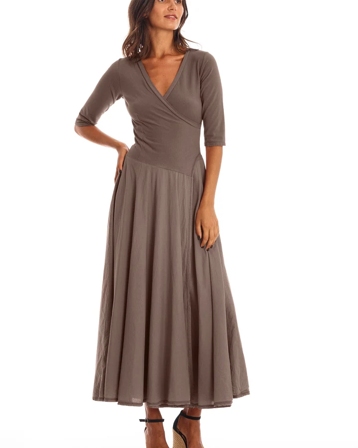 RAVENS VIEW IBIZA Damen vegan Kleid Veronika Moka Braun