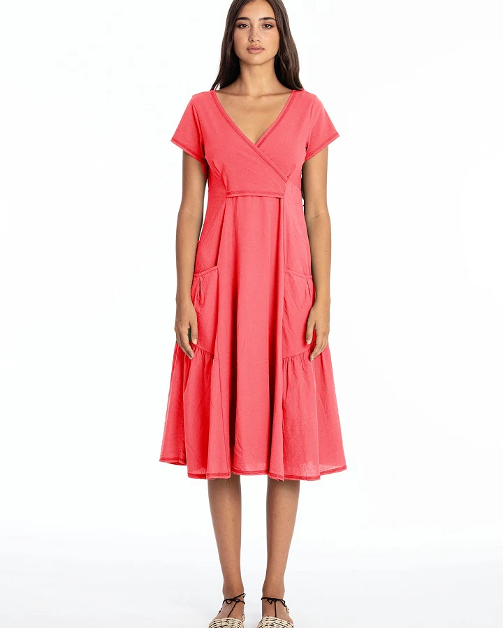 RAVENS VIEW IBIZA Damen vegan Kleid Paola Flamingo Pink