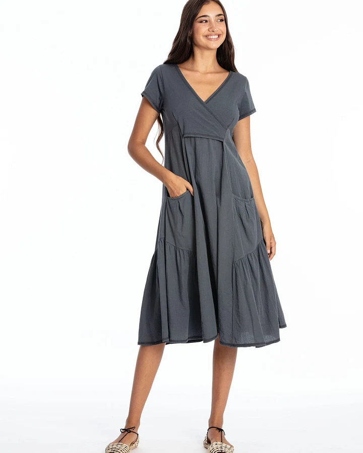 RAVENS VIEW IBIZA Damen vegan Kleid Paola Lava Blau