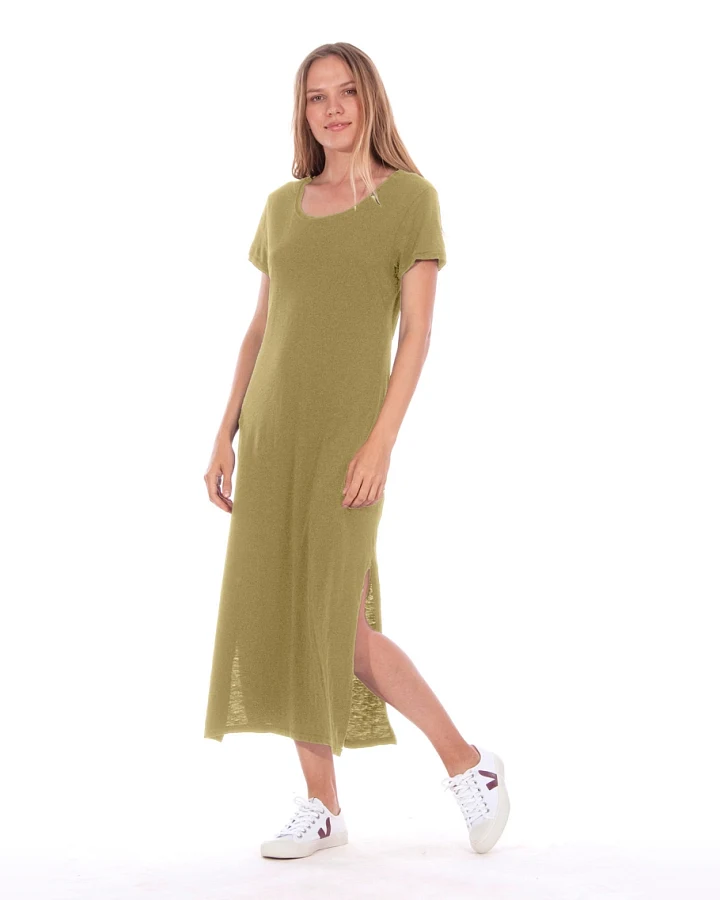 RAVENS VIEW IBIZA Damen vegan Kleid Uma Dunkel Aloe Grün