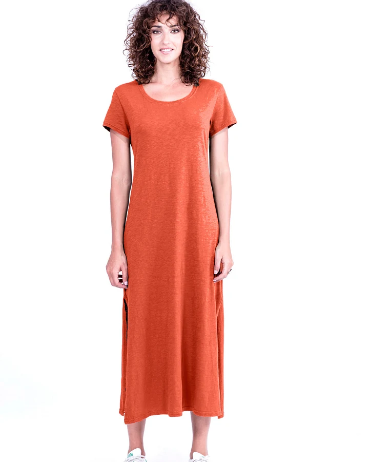 RAVENS VIEW IBIZA Damen vegan Kleid Uma Terracotta Orange