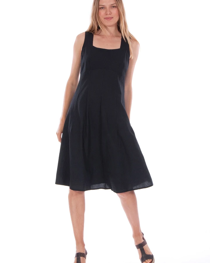 RAVENS VIEW IBIZA Damen vegan Kleid Musa Schwarz