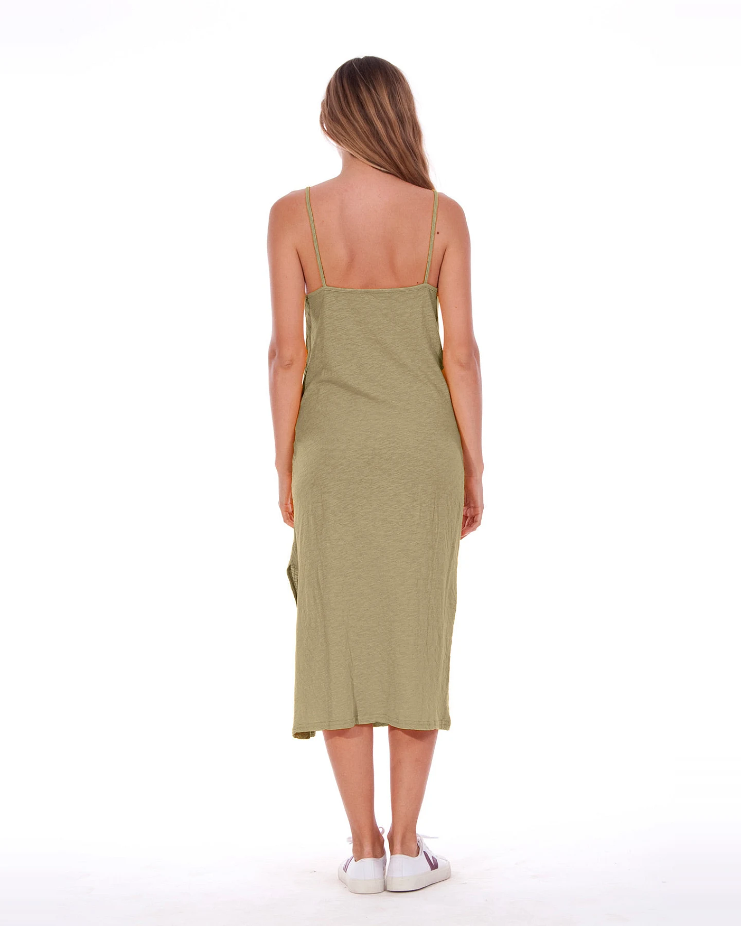 RAVENS VIEW IBIZA Damen vegan Kleid Farah Dunkel Aloe Grün – Ansicht 2