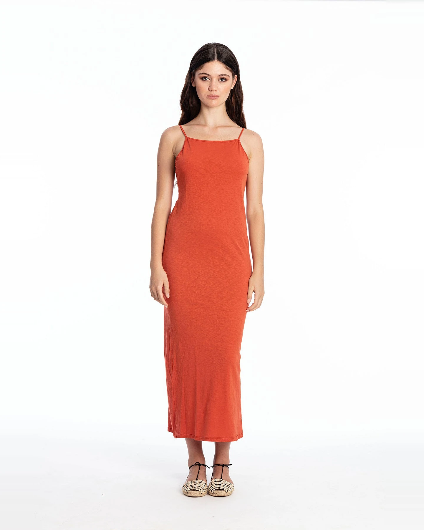 RAVENS VIEW IBIZA Damen vegan Kleid Farah Terracotta Orange – Ansicht 2