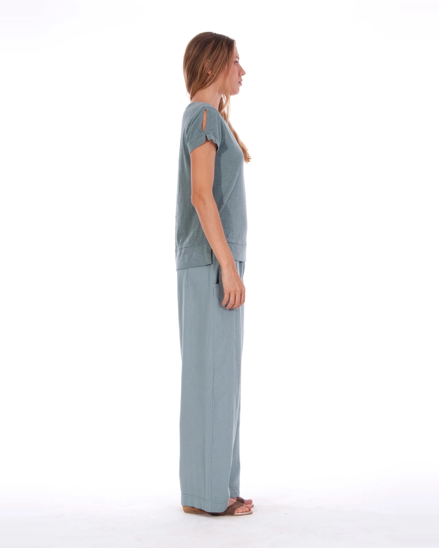 RAVENS VIEW IBIZA Damen vegan Top Mila Chinois Grün – Ansicht 2
