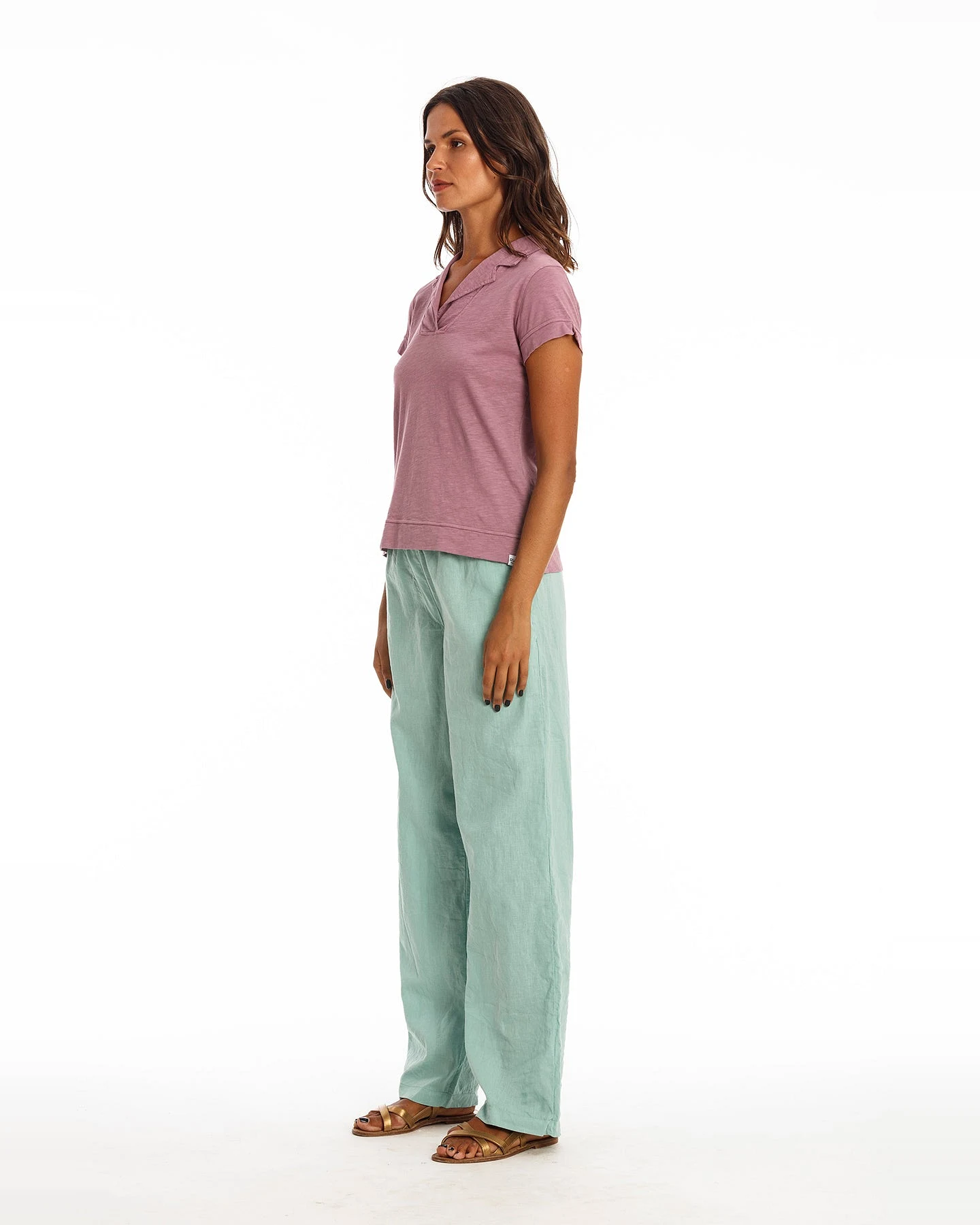 RAVENS VIEW IBIZA Damen vegan Polo T-Shirt Alexa Malva Violett – Ansicht 2