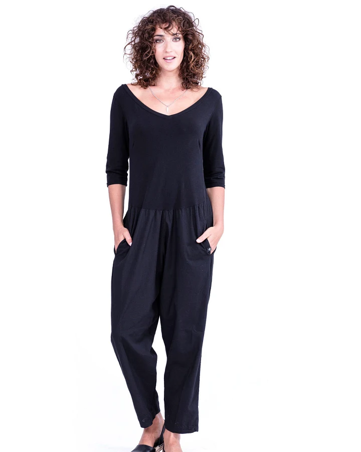RAVENS VIEW IBIZA Damen vegan Jumpsuit Midnight Mono Schwarz