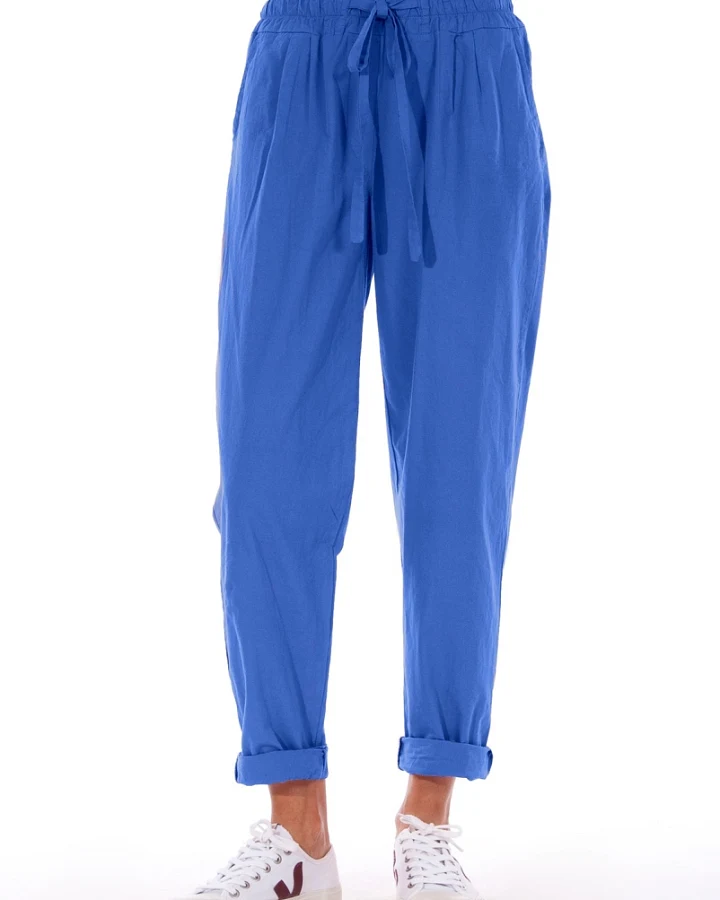 RAVENS VIEW IBIZA Damen vegan Hose Santorini Klein Blau