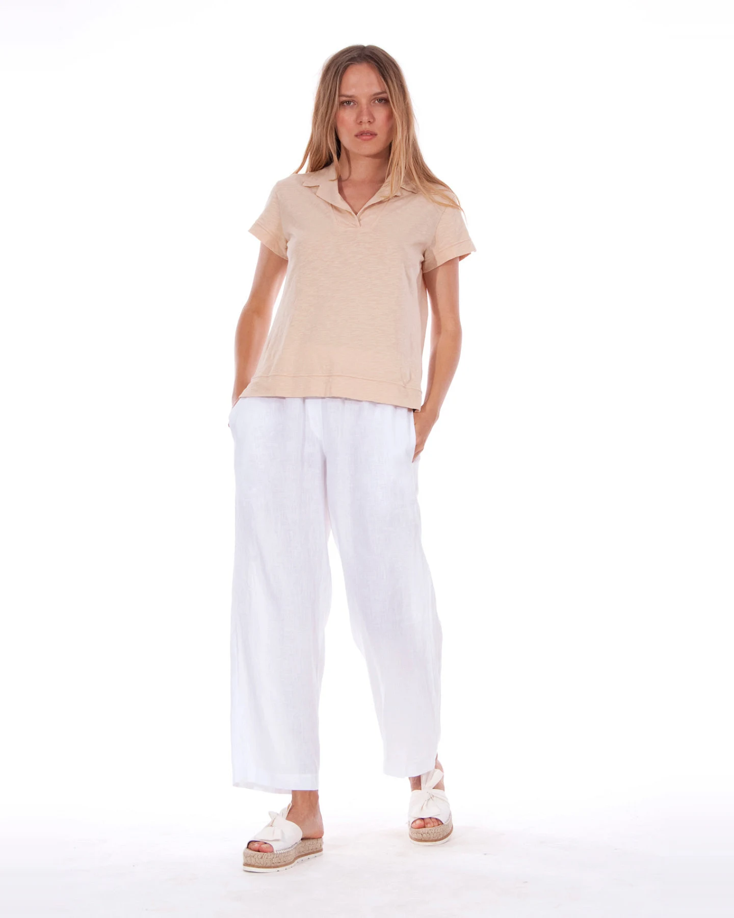 RAVENS VIEW IBIZA Damen vegan Hose Malta Weiß – Ansicht 2