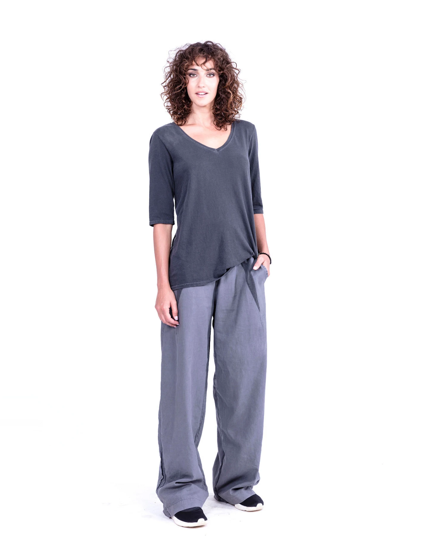 RAVENS VIEW IBIZA Damen vegan Hose Lima Anthrazitgrau – Ansicht 2