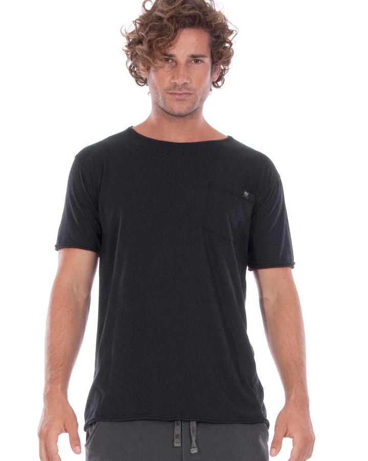 RAVENS VIEW IBIZA Herren vegan T-Shirt Rundhalsausschnitt Wild Pocket Anthrazit Grau