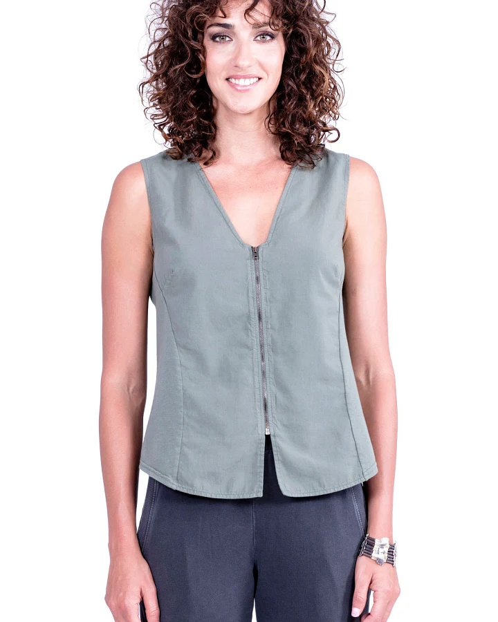 RAVENS VIEW IBIZA Damen vegan Weste Khaki Grün