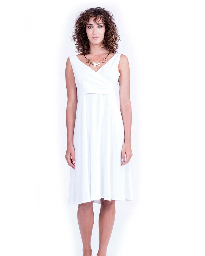 RAVENS VIEW IBIZA Damen vegan Kleid Milan Weiß