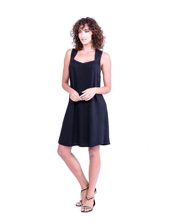 RAVENS VIEW IBIZA Damen vegan Kleid Capri Schwarz
