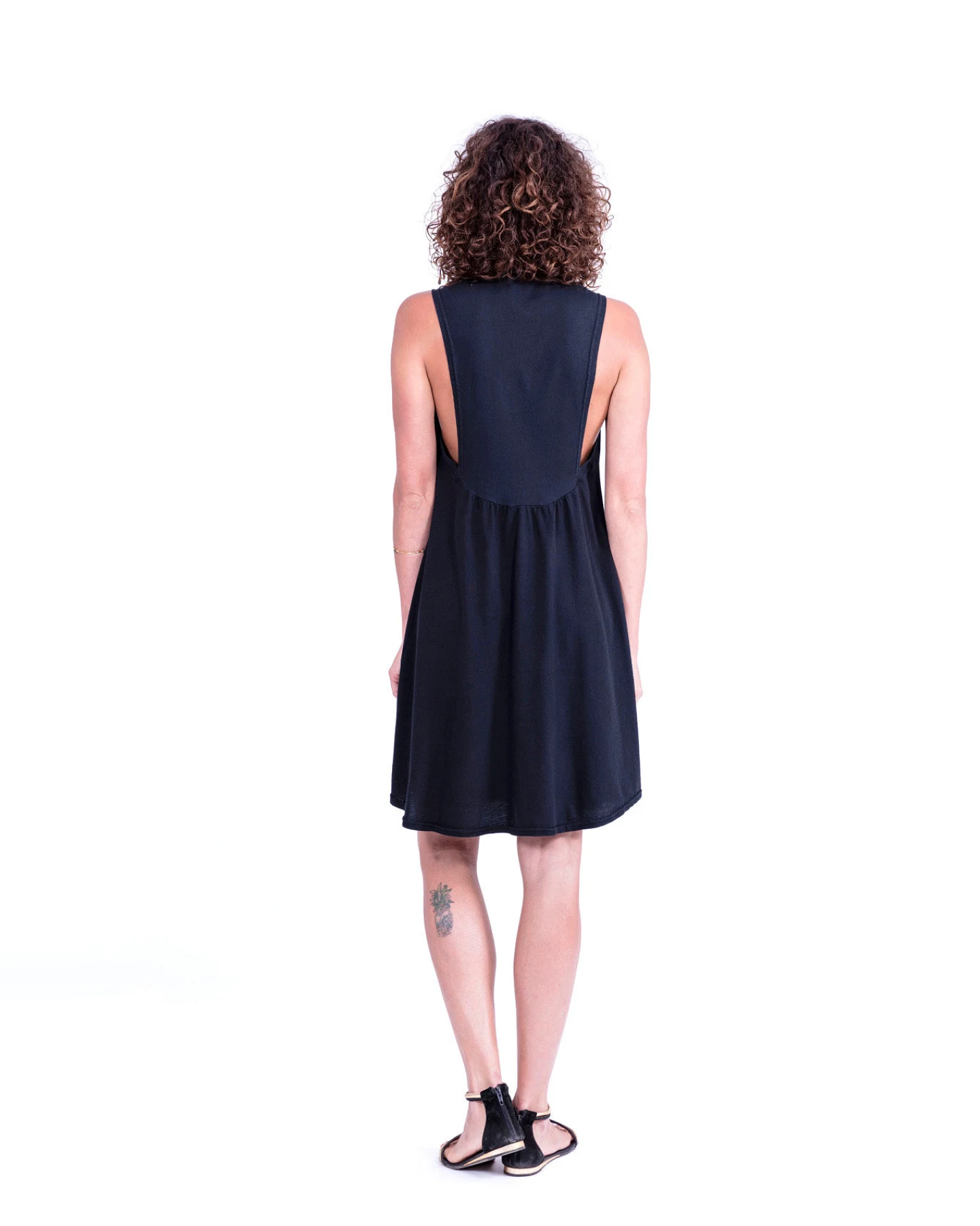 RAVENS VIEW IBIZA Damen vegan Kleid Capri Schwarz – Ansicht 2
