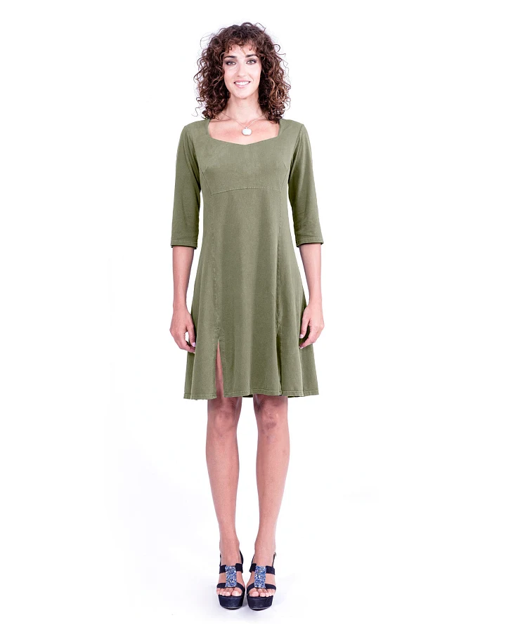 RAVENS VIEW IBIZA Damen vegan Kleid Berlin Khaki Grün