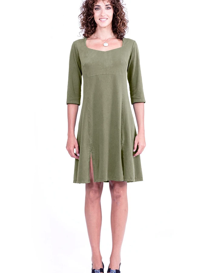 RAVENS VIEW IBIZA Damen vegan Kleid Berlin Khaki Grün