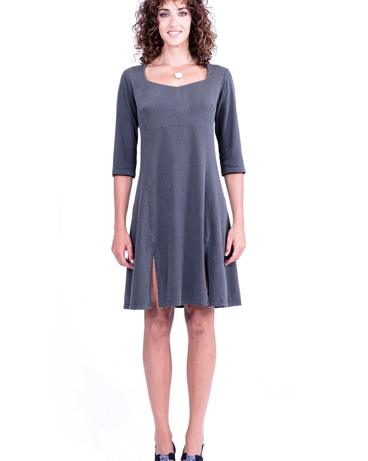 RAVENS VIEW IBIZA Damen vegan Kleid Berlin Anthrazitgrau