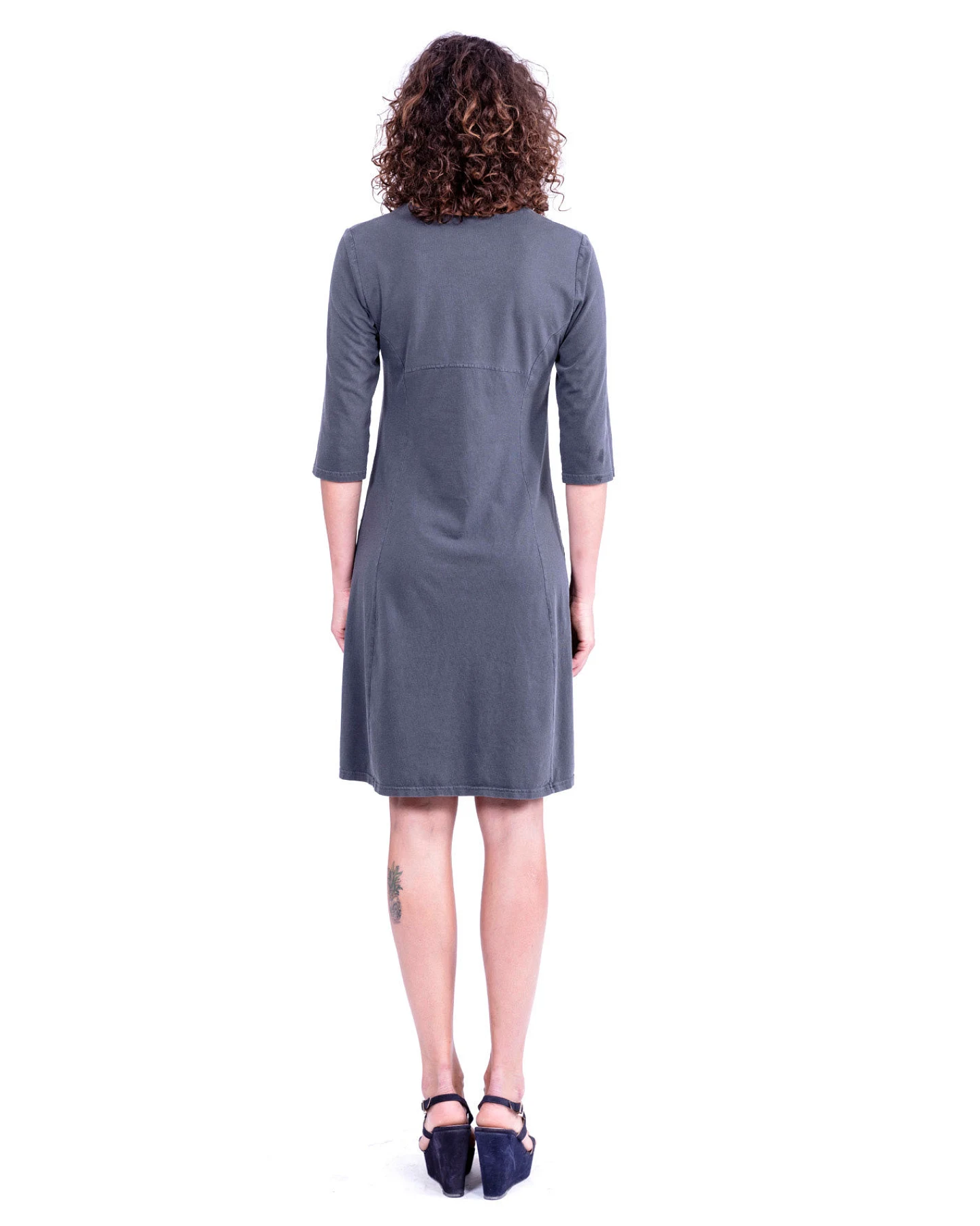 RAVENS VIEW IBIZA Damen vegan Kleid Berlin Anthrazitgrau – Ansicht 2
