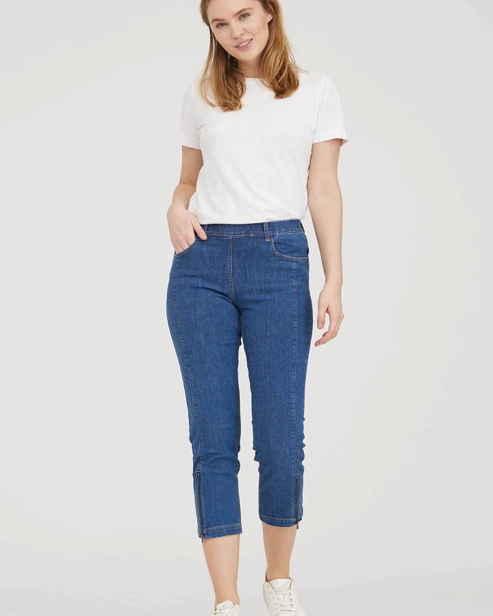 LAURIE Damen vegan Jeans Piper Regular Crop Blue Denim