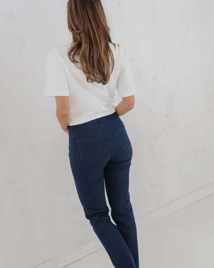 LAURIE Damen vegan Serene 5-Pocket Regular Ml - Dunkelblauer Denim