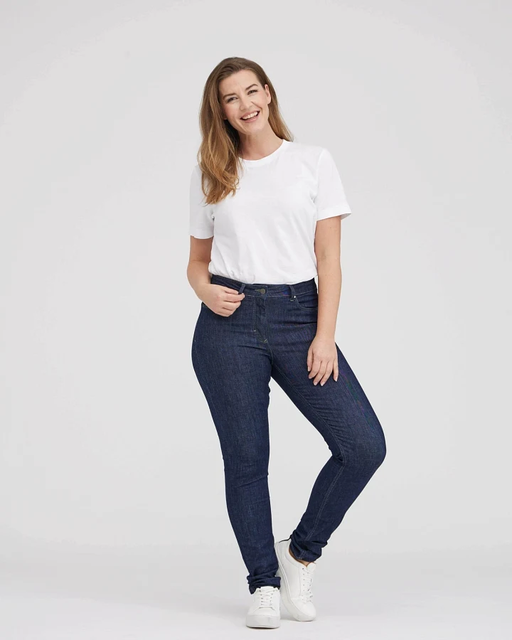 LAURIE Damen vegan Laura Slim Ml - Dunkelblauer Denim