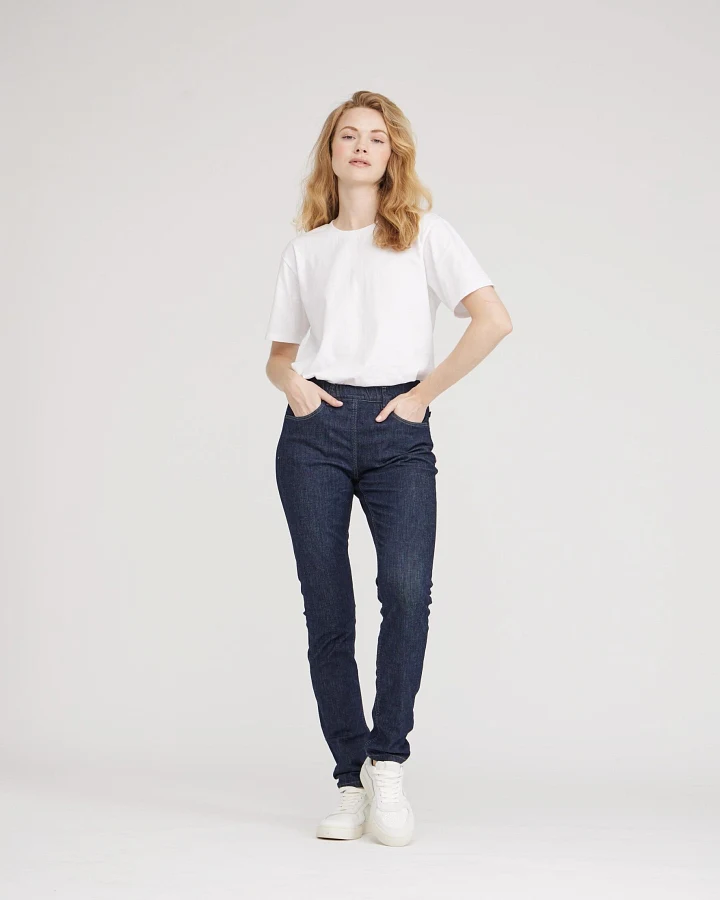 LAURIE Damen vegan Grace Slim Ml - Dunkelblauer Denim