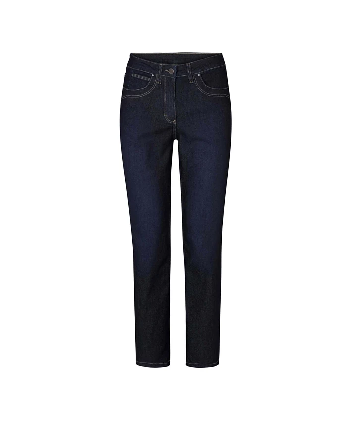 LAURIE Damen vegan Laura Slim Ml - Washed Dark Blue Denim