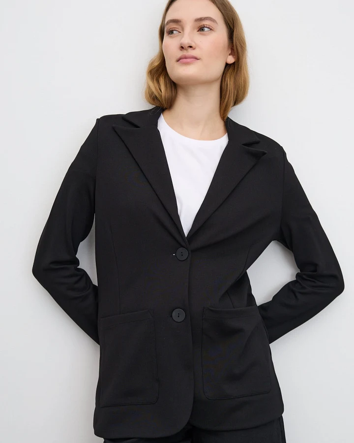 LAURIE Damen vegan Britt Blazer 68cm - Schwarz