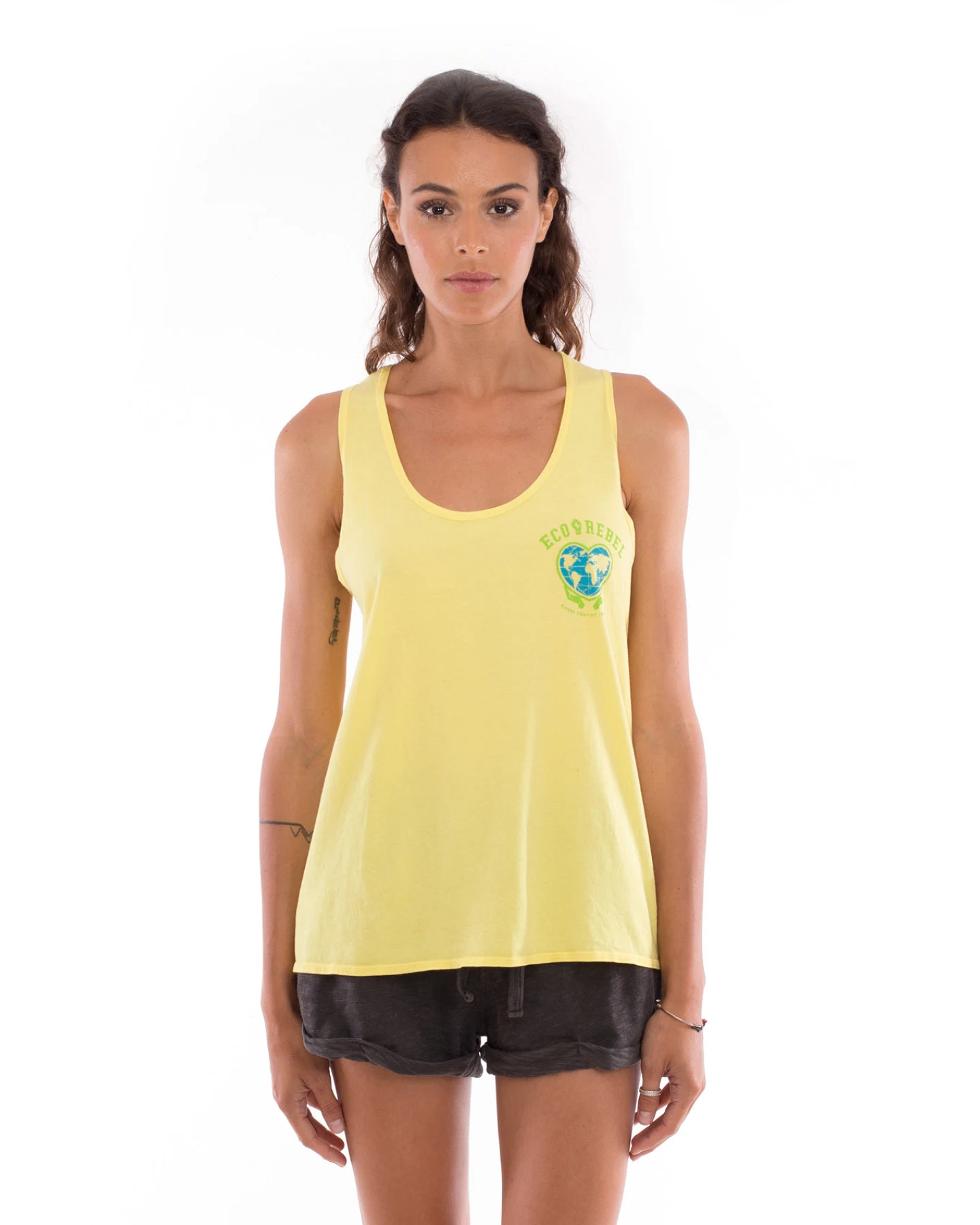 RAVENS VIEW IBIZA Damen vegan Top Eco Rebel Limonengelb – Ansicht 2