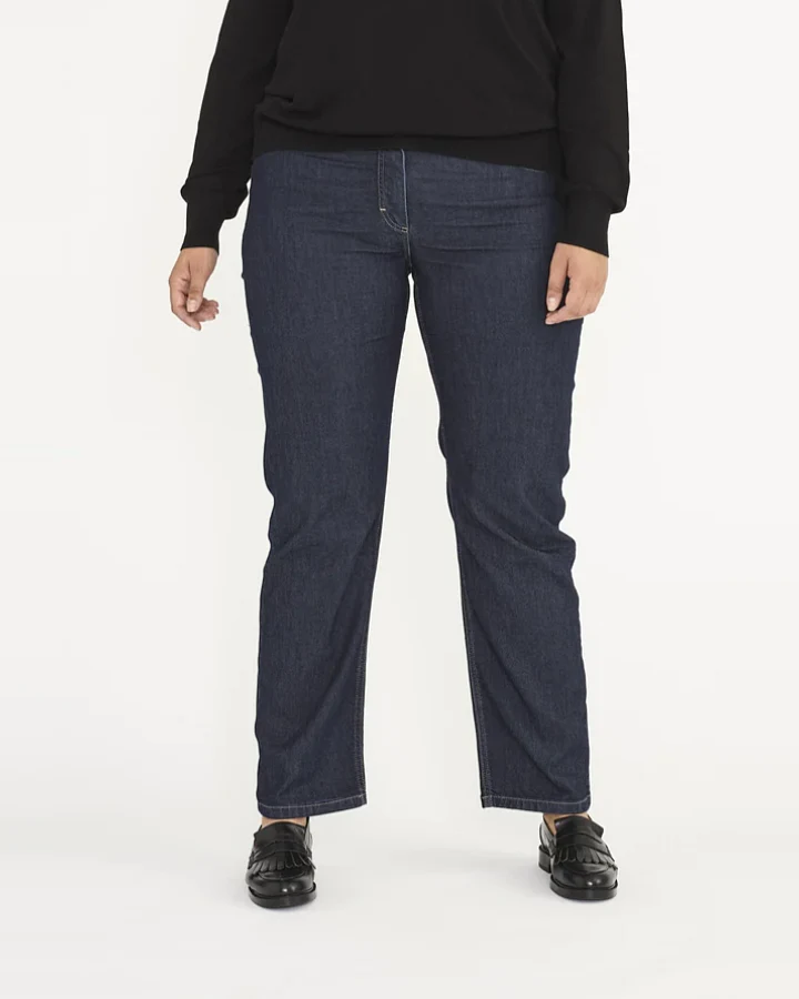 LAURIE Damen vegan Amelia Straight ML - Dark Blue Denim