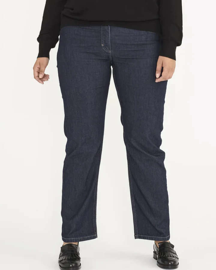 LAURIE Damen vegan Amelia Straight ML - Dark Blue Denim