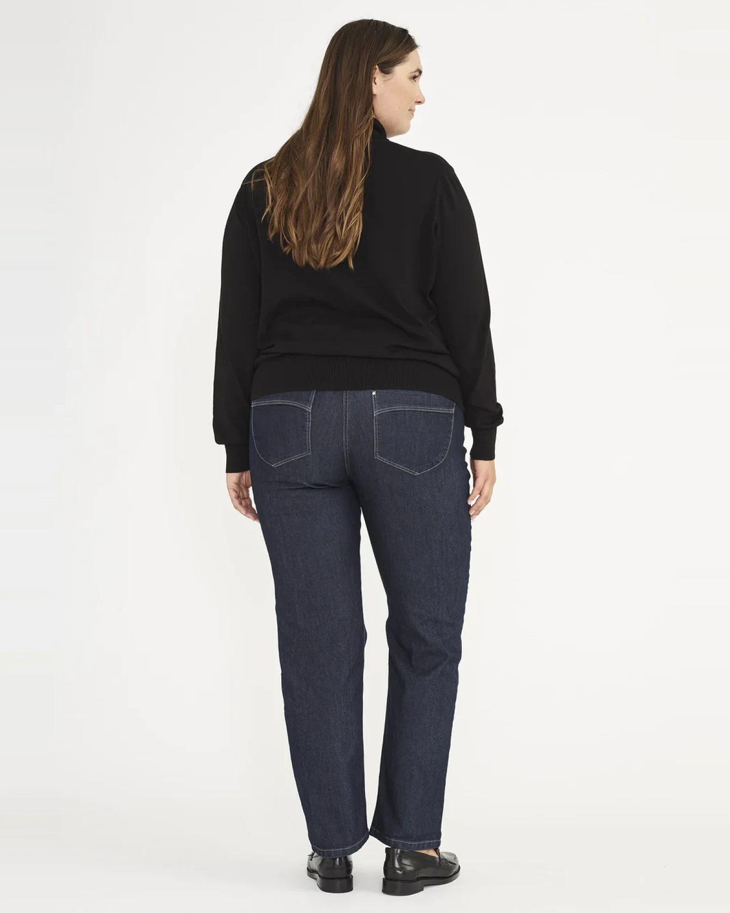LAURIE Damen vegan Amelia Straight ML - Dark Blue Denim – Ansicht 2