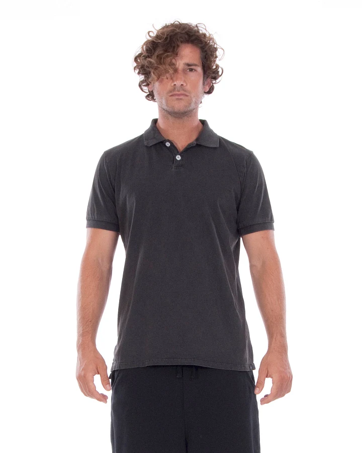RAVENS VIEW IBIZA Herren vegan Polo-T-Shirt Anthrazitgrau