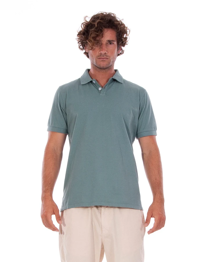 RAVENS VIEW IBIZA Herren vegan Polo-T-Shirt Chinois Grün